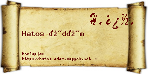 Hatos Ádám névjegykártya